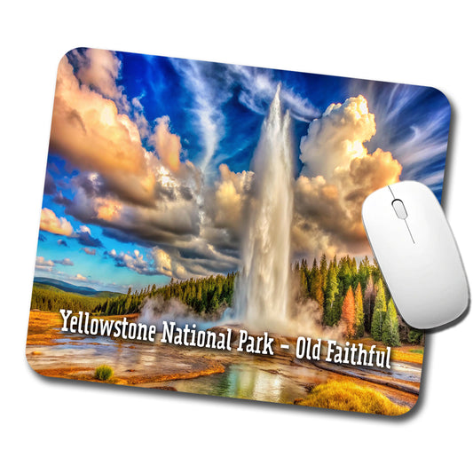 Yellowstone National Park Old Faithful Low Profile Mouse Pad Mat