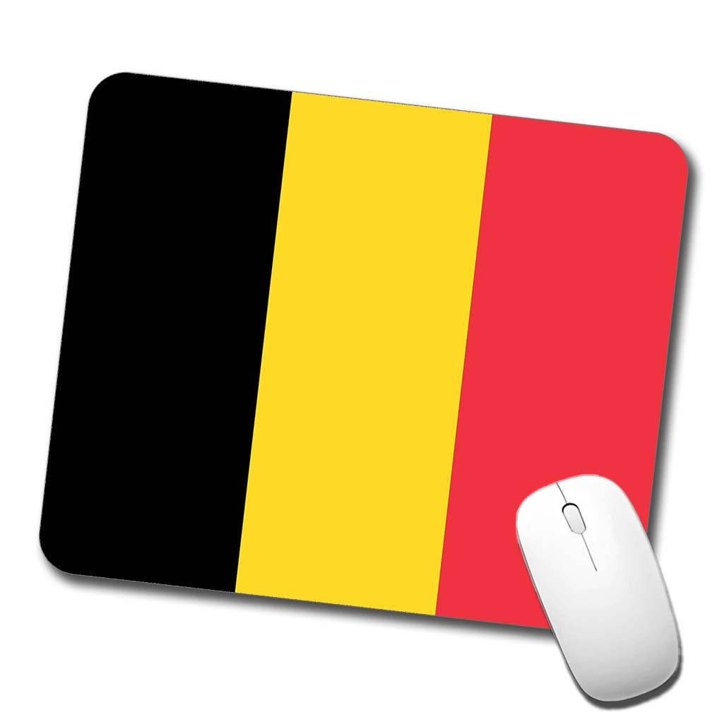 Belgium Country Flag Low Profile Mouse Pad Mat