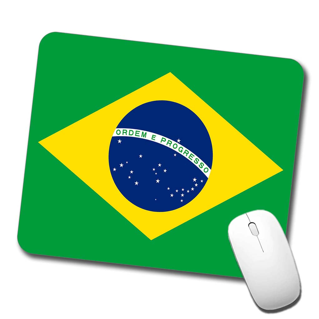 Brazil Country Flag Low Profile Mouse Pad Mat