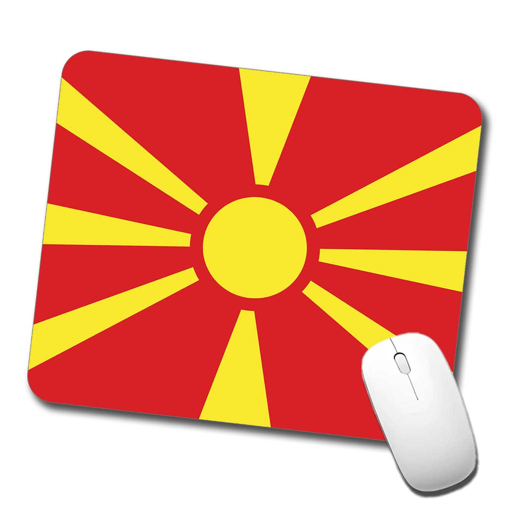 Republic of North Macedonia Country Flag Low Profile Mouse Pad Mat