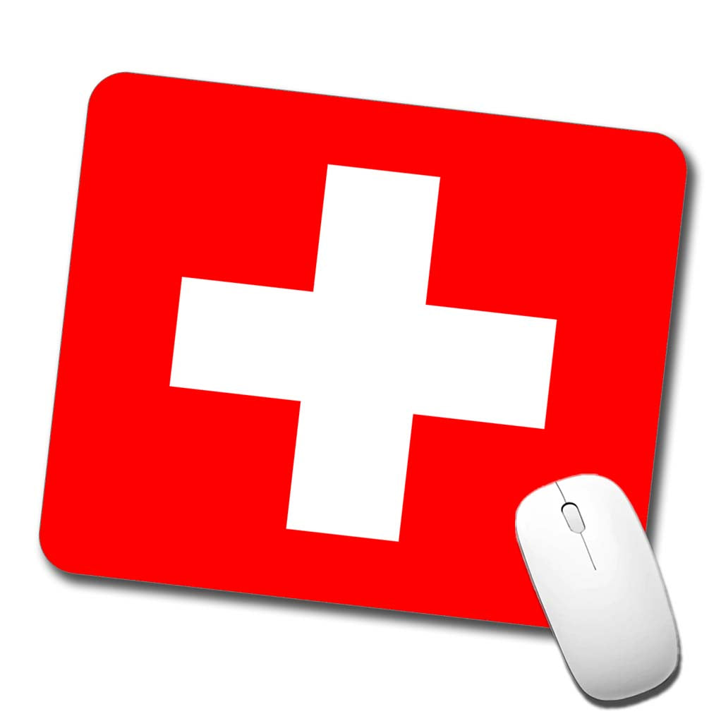 Switzerland Country Flag Low Profile Mouse Pad Mat