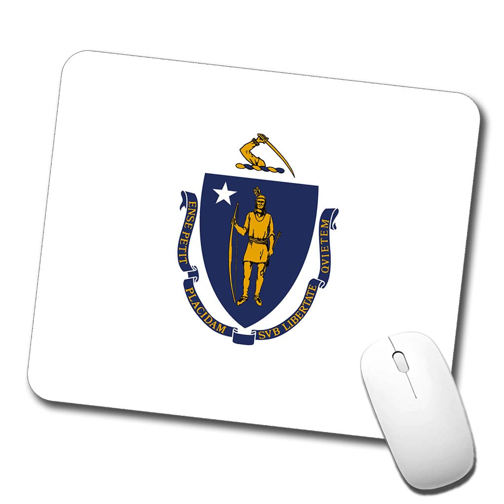 Massachusetts MA State Flag Low Profile Mouse Pad Mat