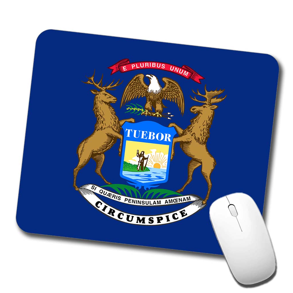 Michigan MI State Flag Low Profile Mouse Pad Mat