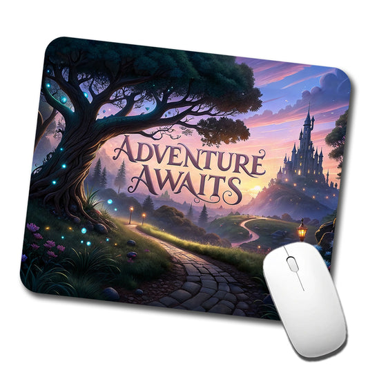 Adventure Awaits Fantasy World Low Profile Mouse Pad Mat