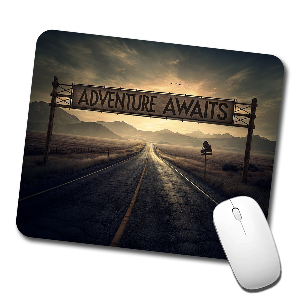 Adventure Awaits Highway Vanishing Point Low Profile Mouse Pad Mat