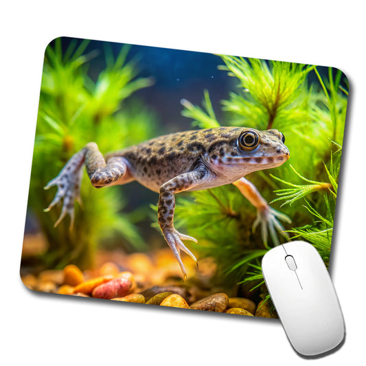 African Dwarf Frog Swimming Low Profile Mouse Pad Mat
