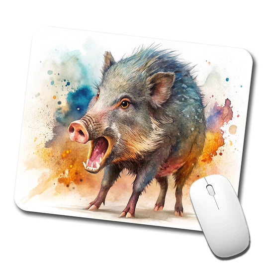 Angry Javelina Watercolor Low Profile Mouse Pad Mat