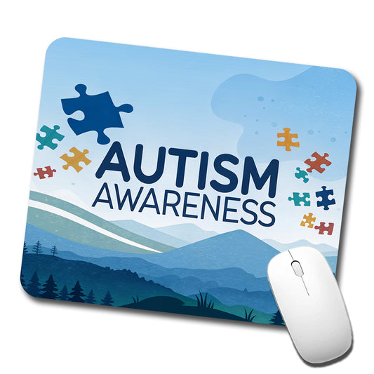 Autism Awareness Flying Puzzle Pieces Low Profile Mouse Pad Mat