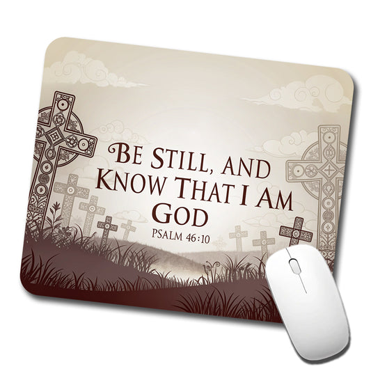 Be Still And Know That I Am God Psalm 46-10 Crosses Low Profile Mouse Pad Mat