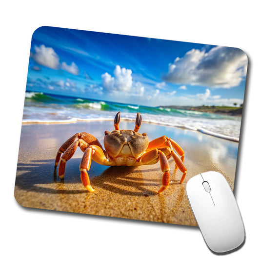 Crab On The Beach Low Profile Mouse Pad Mat