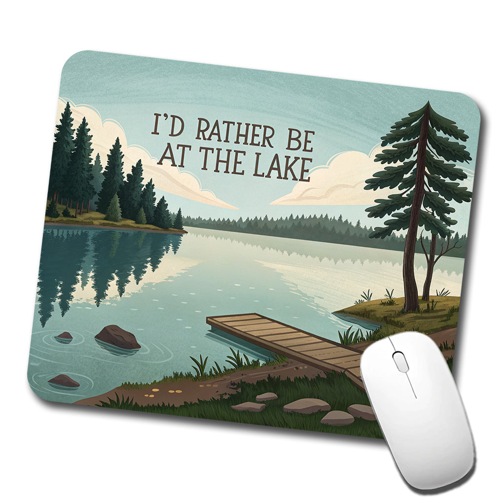 I'd Rather Be At The Lake Low Profile Mouse Pad Mat