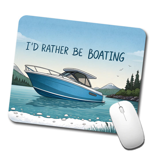 I'd Rather Be Boating Low Profile Mouse Pad Mat
