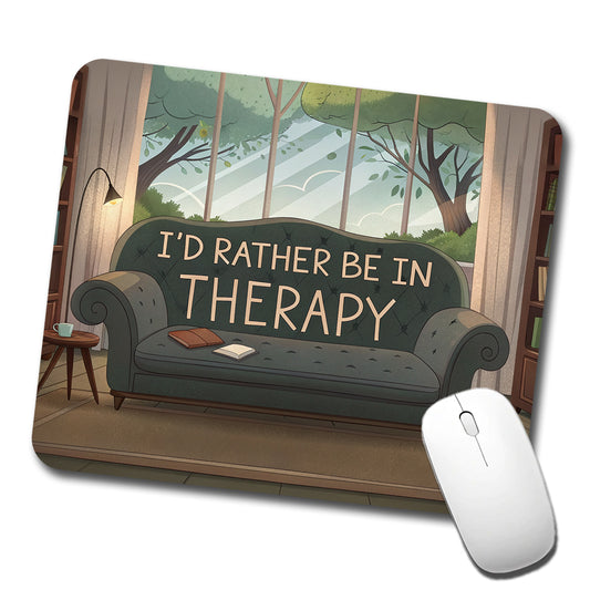 I'd Rather Be In Therapy Therapist Psychiatrist Low Profile Mouse Pad Mat