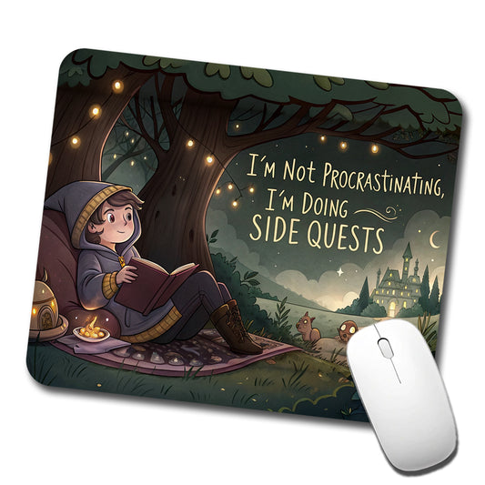 I'm Not Procrastinating Doing Side Quests Funny Fantasy Low Profile Mouse Pad Mat