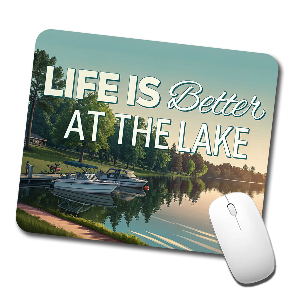 Life is Better At The Lake Boats Low Profile Mouse Pad Mat