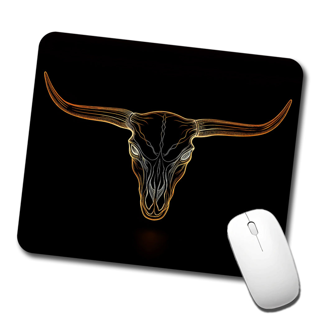 Longhorn Cattle Skull Outline Low Profile Mouse Pad Mat