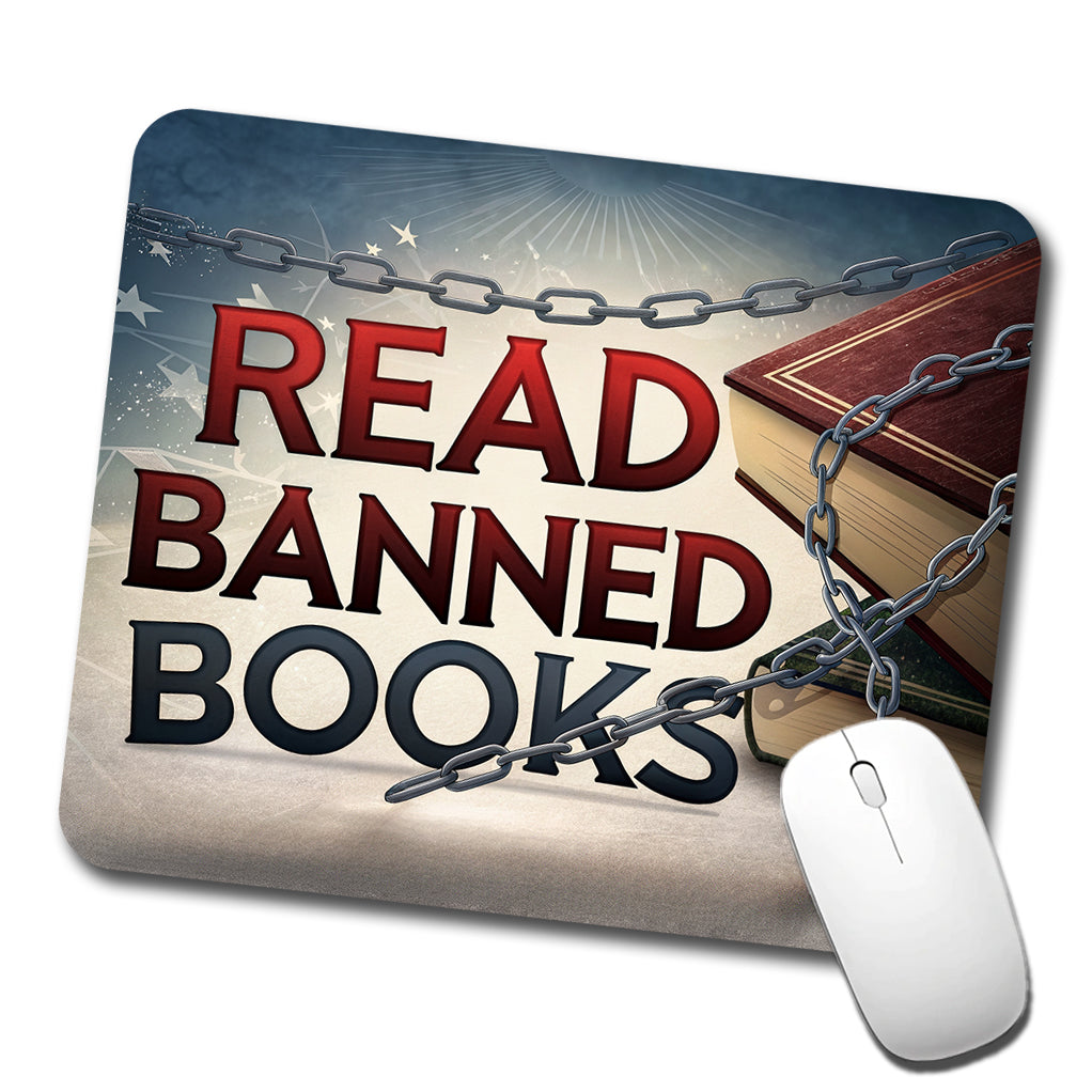 Read Banned Books Chains Low Profile Mouse Pad Mat