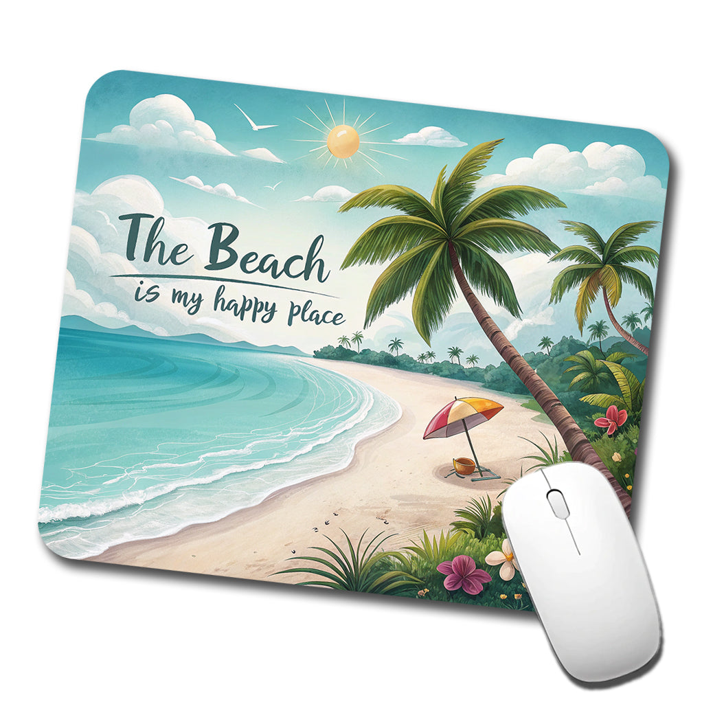 The Beach Is My Happy Place Tropical Low Profile Mouse Pad Mat