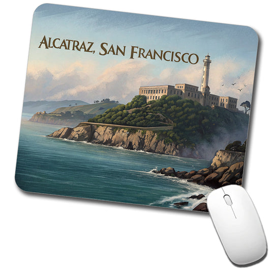 Alcatraz Prison Island San Francisco Low Profile Mouse Pad Mat