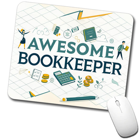 Awesome Bookkeeper Inspirational Low Profile Mouse Pad Mat
