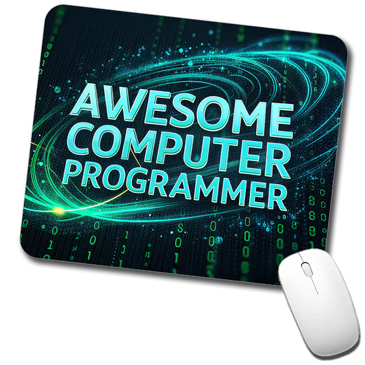 Awesome Computer Programmer Inspirational Low Profile Mouse Pad Mat