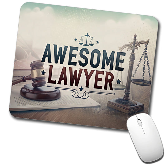 Awesome Lawyer Inspirational Scales of Justice Low Profile Mouse Pad Mat
