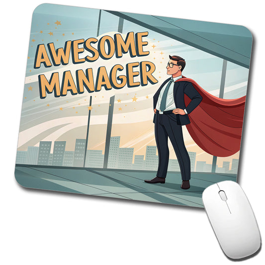 Awesome Manager Man Male Inspirational Low Profile Mouse Pad Mat