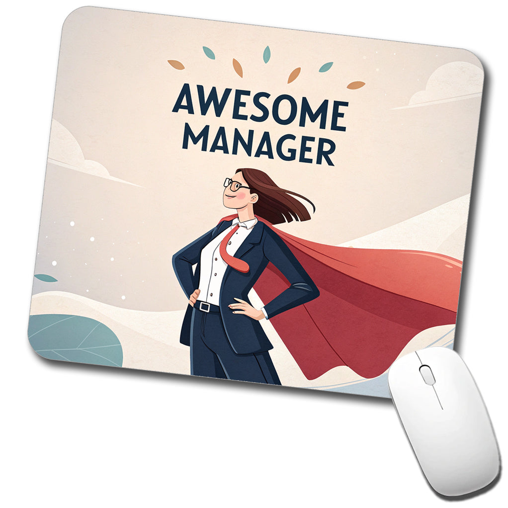 Awesome Manager Woman Female Inspirational Low Profile Mouse Pad Mat