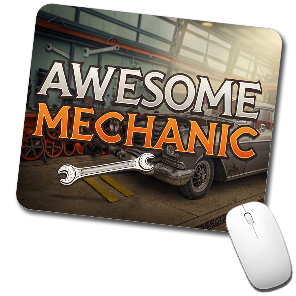 Awesome Mechanic Automotive Garage Inspirational Low Profile Mouse Pad Mat