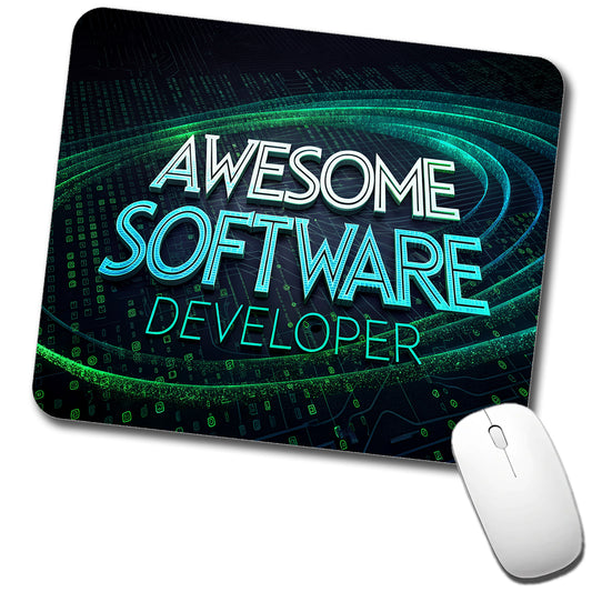 Awesome Software Developer Inspirational Low Profile Mouse Pad Mat