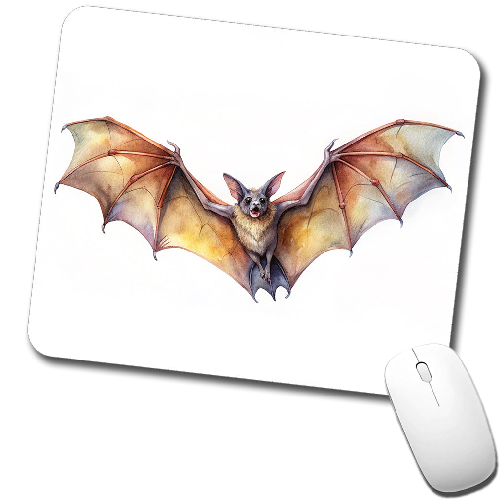 Bat Flying Watercolor Low Profile Mouse Pad Mat