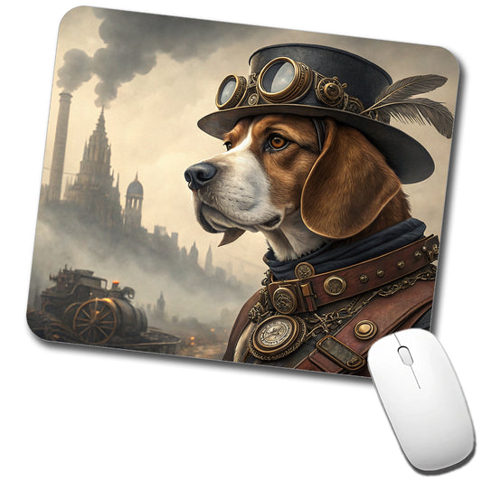 Beagle Dog Steampunk Low Profile Mouse Pad Mat