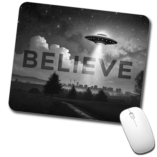 Believe UFO Sci-Fi Fantasy Low Profile Mouse Pad Mat
