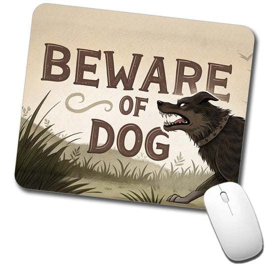 Beware Of Dog Mean Low Profile Mouse Pad Mat