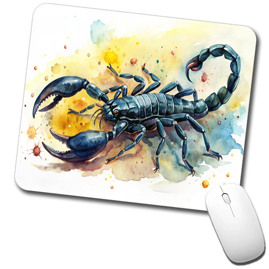 Black Scorpion Watercolor Low Profile Mouse Pad Mat