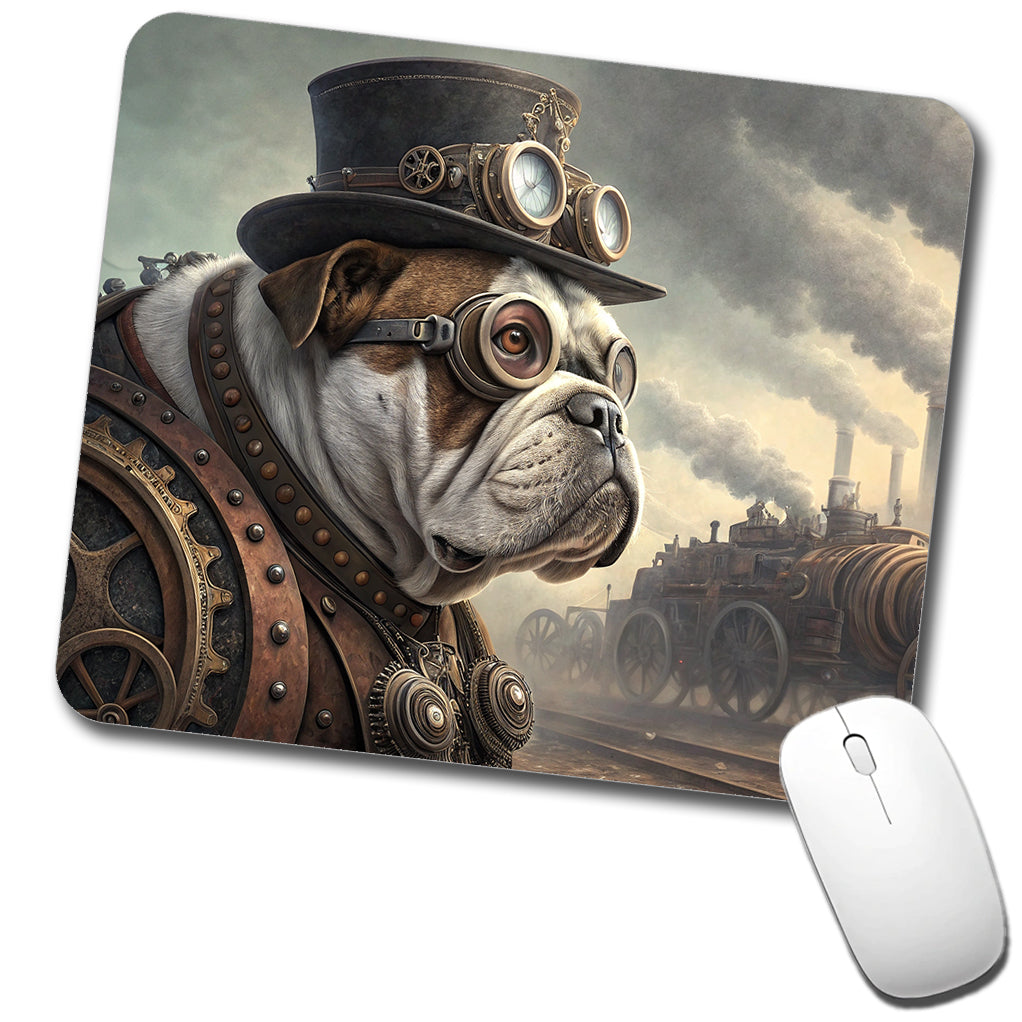 Bulldog Dog Steampunk Low Profile Mouse Pad Mat