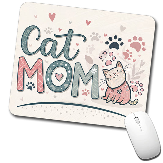 Cat Mom Cute Low Profile Mouse Pad Mat