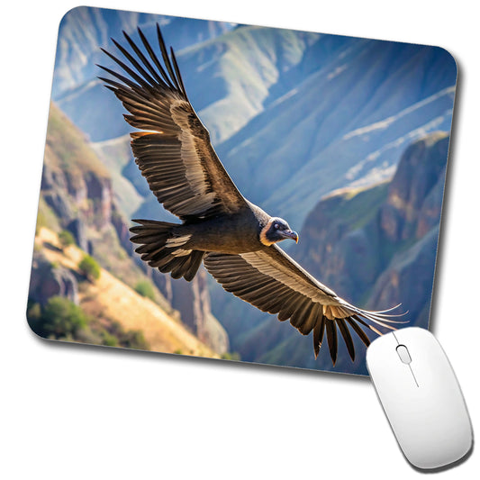 Condor In Flight Photo Low Profile Mouse Pad Mat