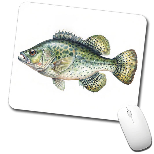 Crappie Fish Watercolor Illustration Low Profile Mouse Pad Mat
