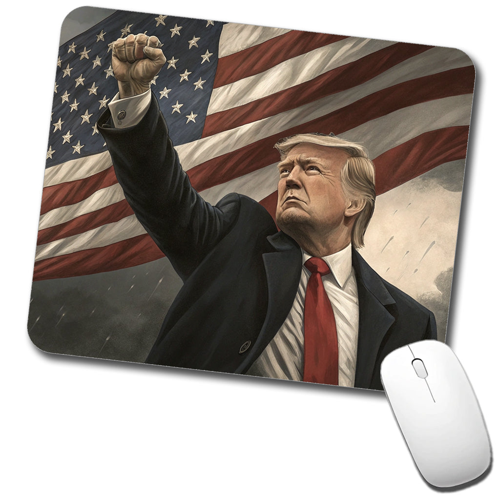 Donald Trump With Fist In The Air Patriotic Fight Low Profile Mouse Pad Mat