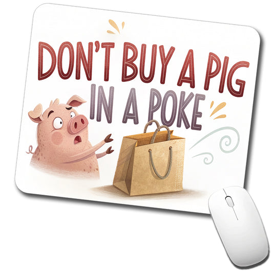 Don't Buy A Pig In A Poke Funny Saying Low Profile Mouse Pad Mat