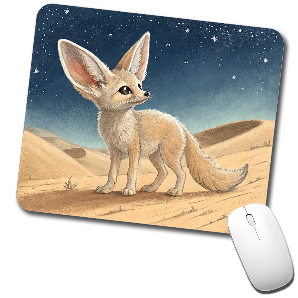 Fennec Fox Illustration Low Profile Mouse Pad Mat