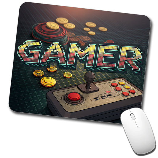 Gamer Retro Pixel Arcade Controller Low Profile Mouse Pad Mat