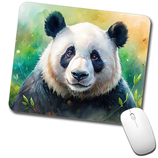 Giant Panda Bear Watercolor Low Profile Mouse Pad Mat