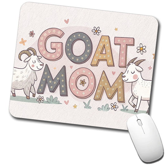 Goat Mom Cute Funny Low Profile Mouse Pad Mat