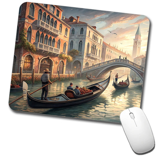 Gondolas on Canal Venice Italy Low Profile Mouse Pad Mat