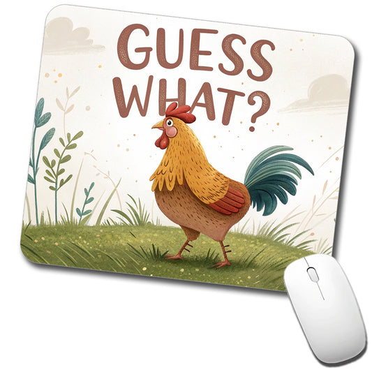 Guess What Chicken Butt Funny Cartoon Low Profile Mouse Pad Mat