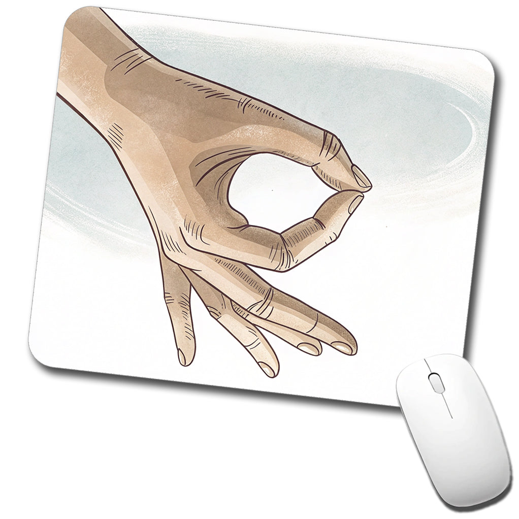 Hand Forming The Circle Game Low Profile Mouse Pad Mat