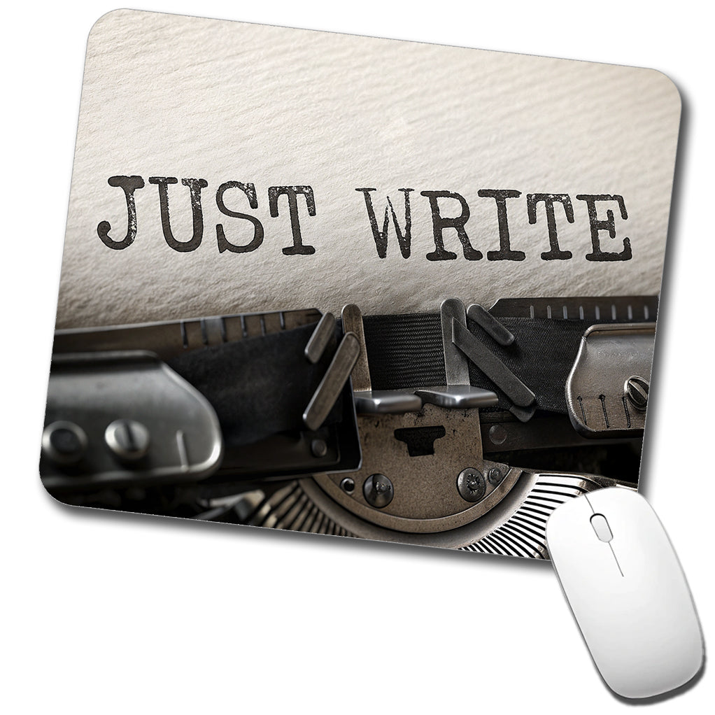 Just Write Retro Typewriter Inspirational Low Profile Mouse Pad Mat