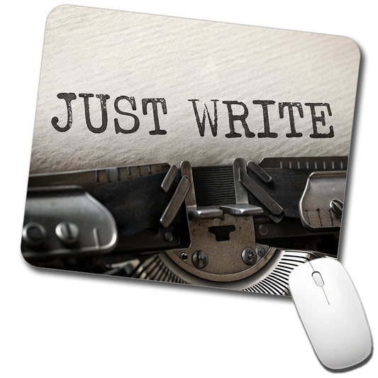 Just Write Retro Typewriter Inspirational Low Profile Mouse Pad Mat